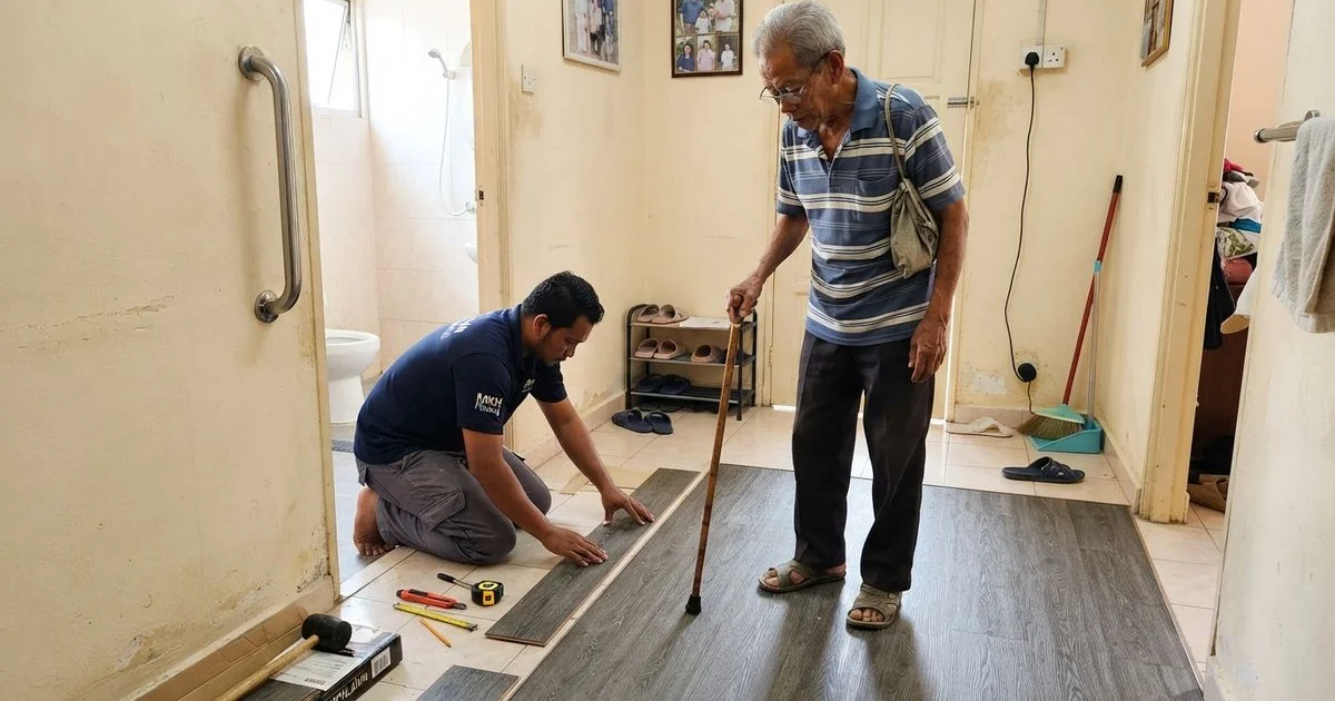 Choosing slip-resistant flooring for elderly parents or family members